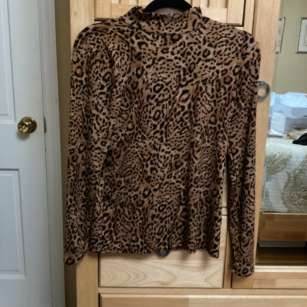 Forever 21 Animal Print Long Sleeve Blouse
